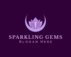 Moon Gem Crystal logo design