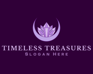 Moon Gem Crystal logo design