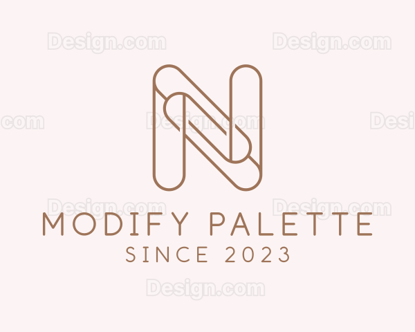 Paper Clip Letter N Outline Logo