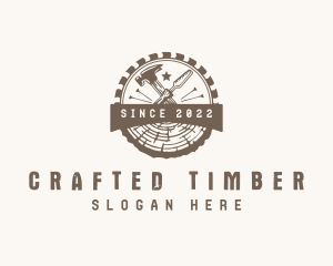 Sawmill Lumber Woodworking logo design