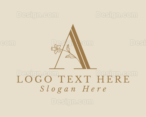 Floral Nature Wedding Letter A Logo