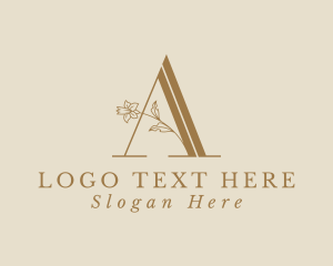 Floral Nature Wedding Letter A logo