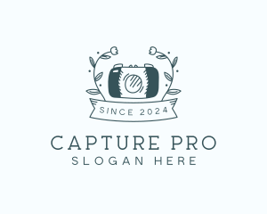 Floral Photographer Camera logo design