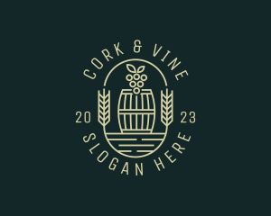 Grape Winery Barrel logo design