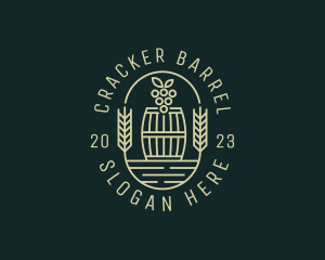 Grape Winery Barrel logo design