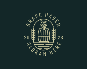 Grape Winery Barrel logo design