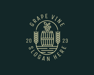 Grape Winery Barrel logo design