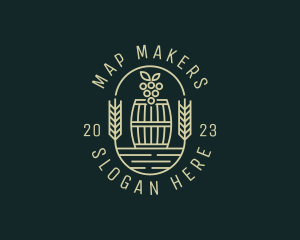 Grape Winery Barrel logo design