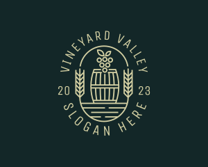 Grape Winery Barrel logo design