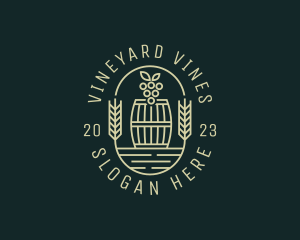 Grape Winery Barrel logo design