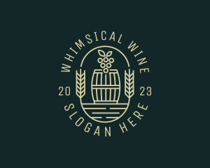 Grape Winery Barrel logo design