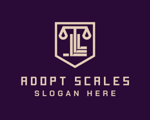 Beige Shield Scale logo design