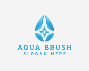 Water Droplet Star logo design