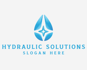 Water Droplet Star logo design