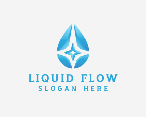 Water Droplet Star logo design