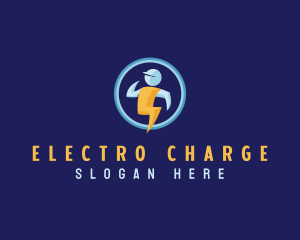 Lightning Bolt Electrician logo design