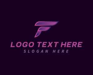 Steel Wing Letter F logo