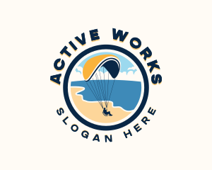 Paragliding Parachute Adventure logo design