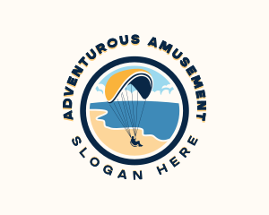 Paragliding Parachute Adventure logo design