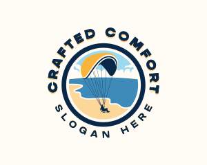 Paragliding Parachute Adventure logo design