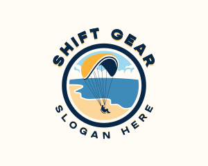 Paragliding Parachute Adventure logo design