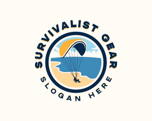 Paragliding Parachute Adventure logo design