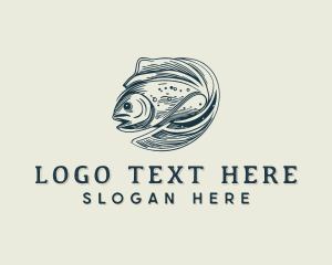 Vintage Aquatic Fish logo