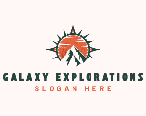 Mountain Hiking Navigation logo design