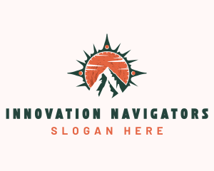 Mountain Hiking Navigation logo design