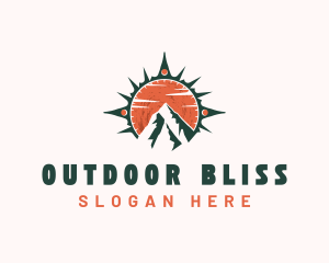 Mountain Hiking Navigation logo design