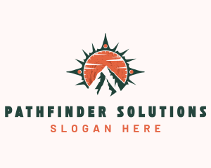 Mountain Hiking Navigation logo design