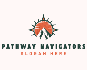 Mountain Hiking Navigation logo design