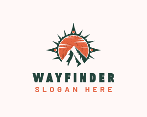 Mountain Hiking Navigation logo design