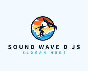 Water Foil Surfing logo design