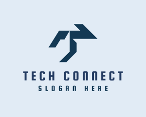 Modern Tech Letter T logo design