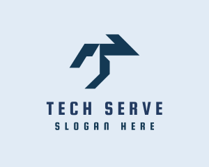 Modern Tech Letter T logo design