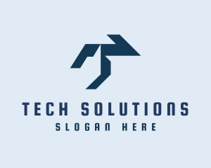 Modern Tech Letter T logo design