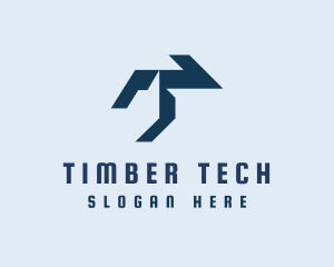 Modern Tech Letter T logo design