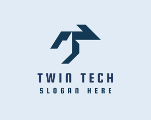 Modern Tech Letter T logo design