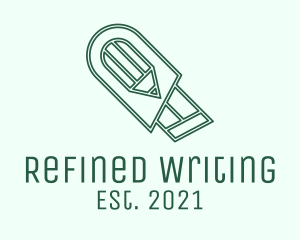 Green Pencil Cutter  logo design