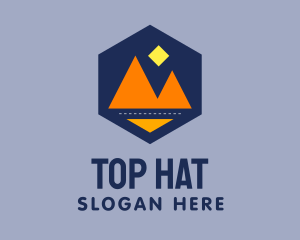 Hexagon Twin Mountain Road logo design