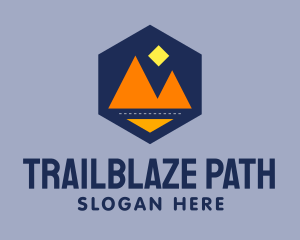 Hexagon Twin Mountain Road logo design