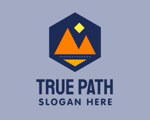 Hexagon Twin Mountain Road logo design