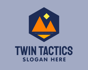 Hexagon Twin Mountain Road logo design