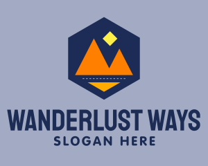 Hexagon Twin Mountain Road logo design