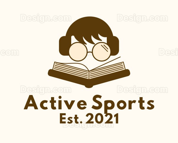 Boy Reading Book Logo