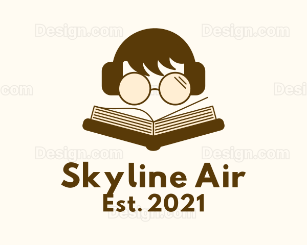Boy Reading Book Logo