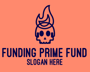 Blue Flame Skull logo design