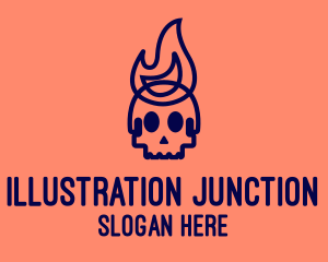 Blue Flame Skull logo