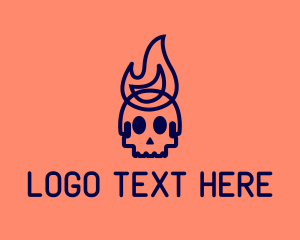 Blue Flame Skull logo